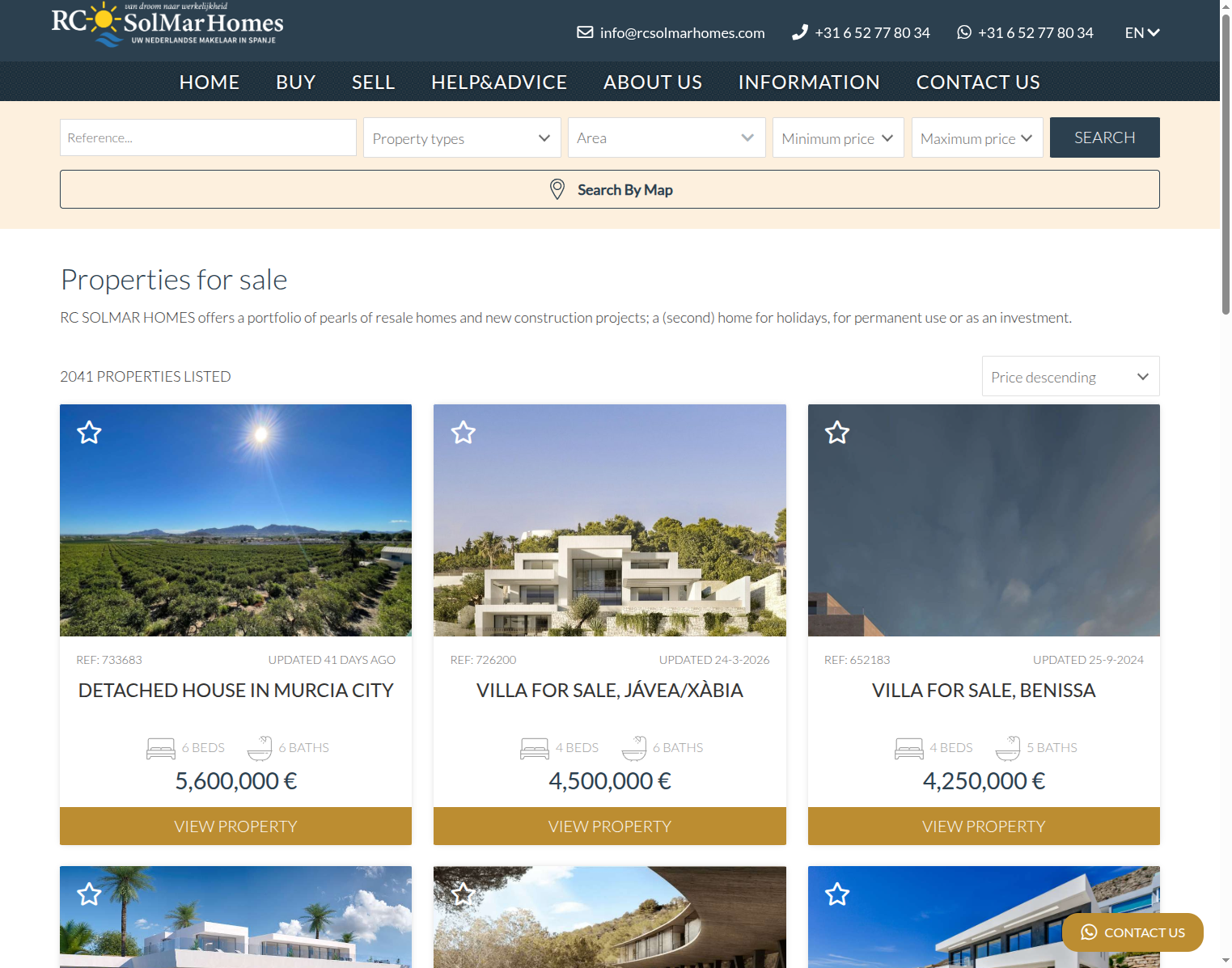 Properties listing